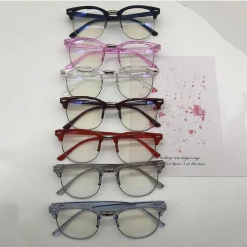 1 Pair Sunglass Anti-blue Light Eyewear Anti Eyestrain Half Frame Round Clear Glasses Sunglass Daily Reading Glasses Photo Props