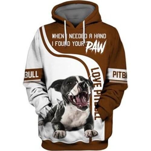 2021 Fashion Animal Pit Bull 3D Printed Hoodie Men Women Casual Pet Dog Designs Hooded Oversized Hooded Coat Drop Shipping WQ-40