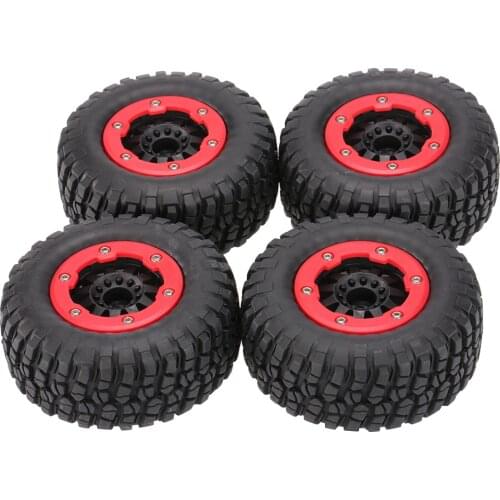 4Pcs AUSTAR AX-3009 High Performance 108mm 1/10 Short Course Truck Tires with Wheel Rim for All Terrain