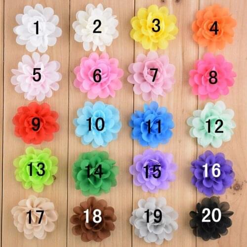 600 pcs/lot 2" chiffon mini flower - wholesale fabric flowers for diy headband, hair clip or hair bow