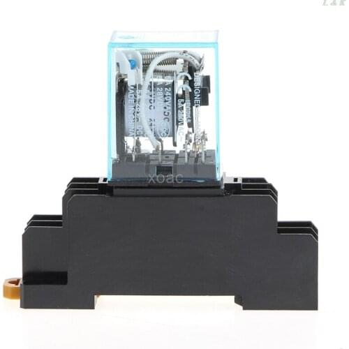 8 Pin MY2NJ Relay 24 V DC Small Relay 5A DPDT Coil With Base Socket M09 dropship
