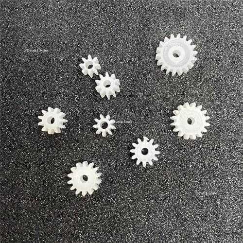 8PCS 0.5M 2mm HOLE diy Plastic gear bag For small dc motor spindle shaft 8 9 10 11 12 14 16 18 Teeth