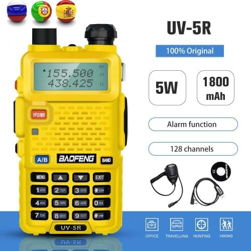 BaoFeng UV 5R Walkie Talkie UV-5R 5W Two Way Ham Radio Comunicador UV5R Ham Transceiver 128CH Dual-Band Intercom Transmitter
