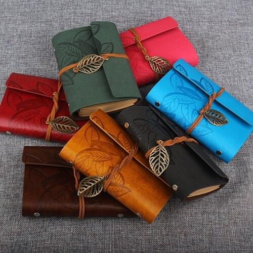 String Leaf Notebook Planners Faux Leather Cove Agenda Note Book DIY 2021 Planner Diary Journal Sketchbook Note Book Stationery