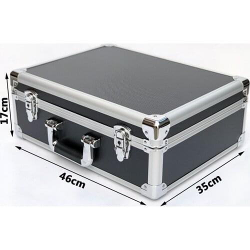 Large aluminum alloy case portable toolbox household multi-function exhibition equipment box instrument equipment box with foam