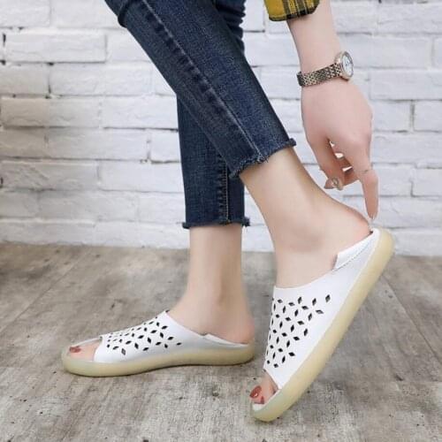 2021 Summer Women Premium Orthopedic Open Toe Sandals Vintage Anti-Slip Breathable Leather Casual Female Platform Retro Shoes