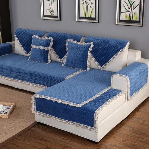 European Plush Sofa Cushion Cover Four Season Use Lace Bespoke Art Anti-slip Couch Cape