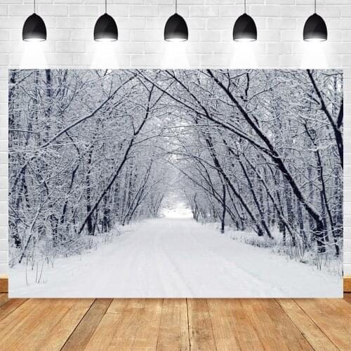 Yeele Christmas Background Winter Snow View Forest Path Backdrop Newborn Photography Baby Photographic Photo Studio Photophone