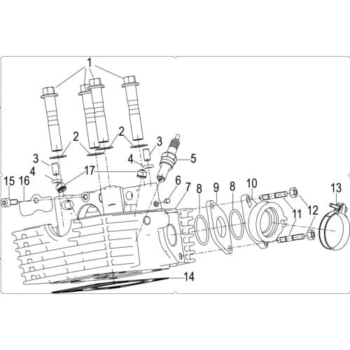 Cylinder head page of Benelli TNT150 BJ150-29A BJ150-29B