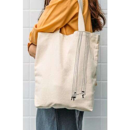 Canvas Swing Printed Tote Bag Casual Shoulder Strap Retro Summer Fashion Save The World Recycling 2021
