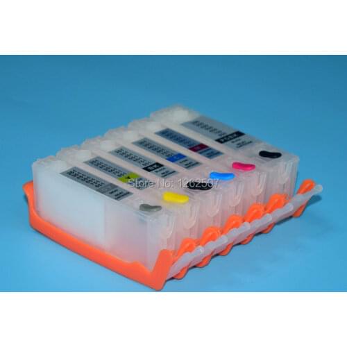 Pgi450 cli451 6Color Refillable ink cartridge With Arc Chips For Canon PIXMA MG6340 MG7140 iP8740 pgi-450 cli-451 450 451 Carts