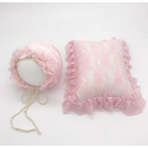 Lace Baby Hat + Pillow Newborn Photo Prop Cute Newborn Pillow Posing Set Props Poser Pillow Hat Infant Photo Props Accessories