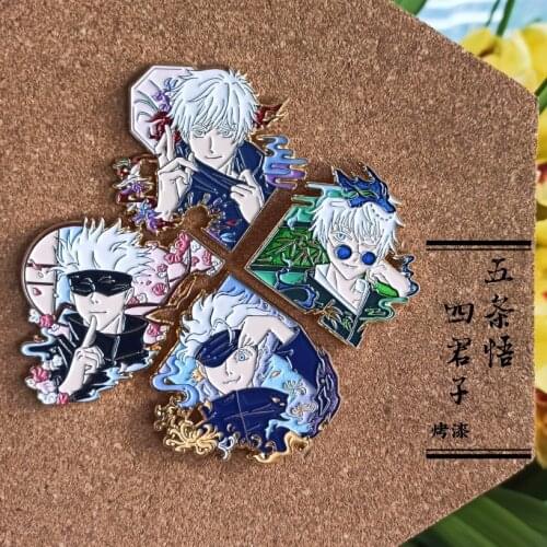Anime Jujutsu Kaisen Gojo Satoru Series Metal Badge Button Brooch Pins Collection Medal Costume Souvenir Cosplay Birthdays Gift