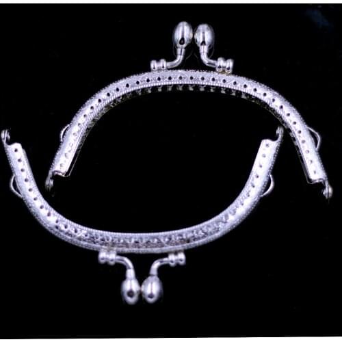 12.5cm Metal Purse Frames Kiss Clasps Wallet Clutch Buckles Pattern Engraved DIY Handmade Handle Replacement with Sewing Holes