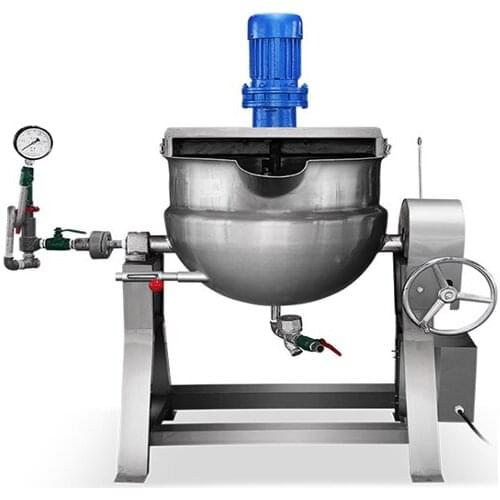 Multi Function Steam Jacketed Kettle Manufacturer Double Jacketed Kettle With Agitator Automatic Pot Jacket Kettle Stirrer Machi
