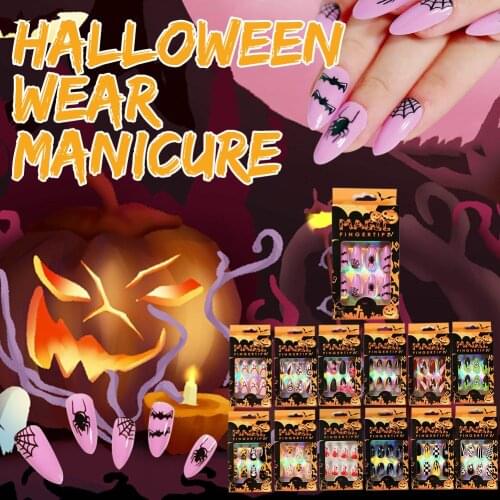 24 Pcs Halloween Nail Art Water Sticker Set Anime Skull Bone Decals Gel Polish Slider Accessories Nail Decorations False nails