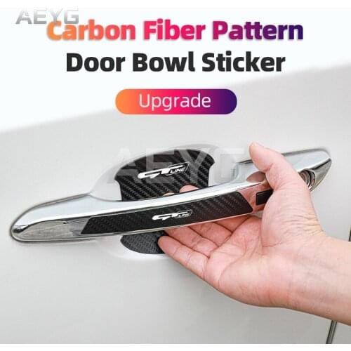 Carbon Fiber Car Door Handle Anti-Scratches Sticker Sticker Protector Films For KIA GTline Ceed Rio Forte Sportage R Singer GT