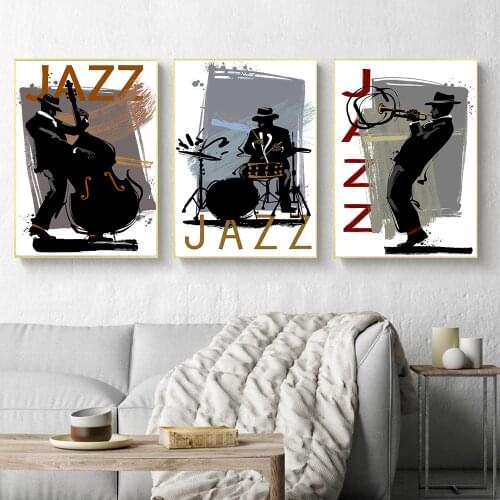 Nordic Wall Art Poster Print Band Guitar Jazz Blues Music Portrait Canvas Decorative Painting Wall Picture For Living Room Decor