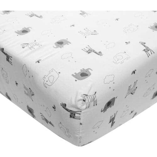 New Brushed jersey Knit Fitted Crib Sheet with Elastic for 28 x 52in Standard Crib and Toddler Mattresses for Baby Girls Boys