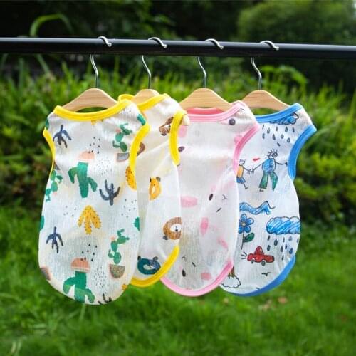 New Cartoon Puppy Vest Teddy Bear Dog Summer Vest and Sun-Protective Clothing Small Dog VIP Cat Pet Clothes Xs-xxl