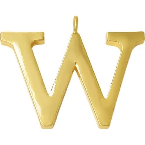 New Product Large Size English Word W Metal Charm for Alphabet Letter Label Jewelry Pendant customizable