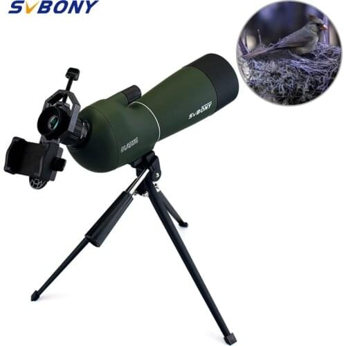 SVBONY SV28 20-60x60 Angled Spotting Scope with Tripod Portable, FMC Optics Bak4 Prism with Phone Adapter for Bird Watching