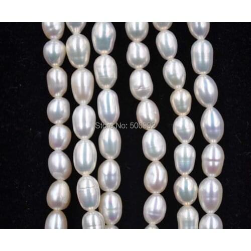 Wholesale 5 strands rice freshwater real pearl 5mm Natural rare color beads