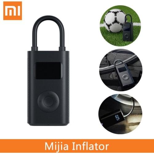 Original Xiaomi Mijia Inflator Portable Mini LED Smart Digital Tire Pressure Sensor Electric Inflator For Bicycle Car Football