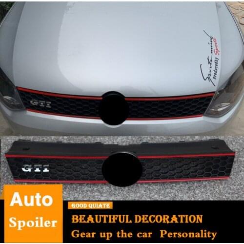 For Volkswagen Polo Front Racing Grills Fit For Polo 2011 2012 2013 Grille Black High quality Bumper Hood Grill Grilles