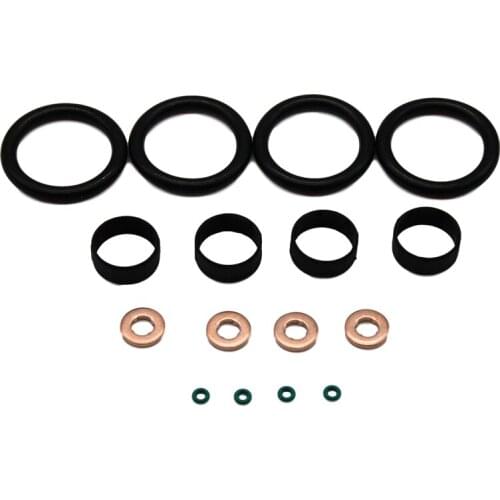 Car 16PCS car gasket For Ford Fiesta 1.4 TDCi Duratorq Fuel Injector Seal + Washer + Oring Set 1204698