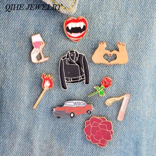 QIHE JEWELRY Brooches Lips For Clothes