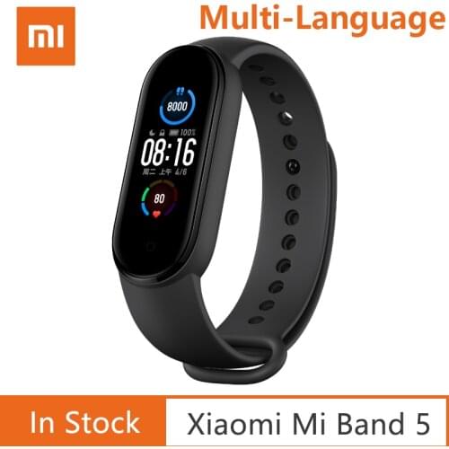 Multi-Language Xiaomi Mi Band 5 Smart Bracelet Touch Screen Miband 5 Wristband Fitness Track Heart Rate Monitor Swim Sport
