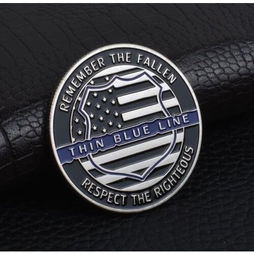 Thin Blue Line Lives Matter Police American Commemorative Challenge Coin