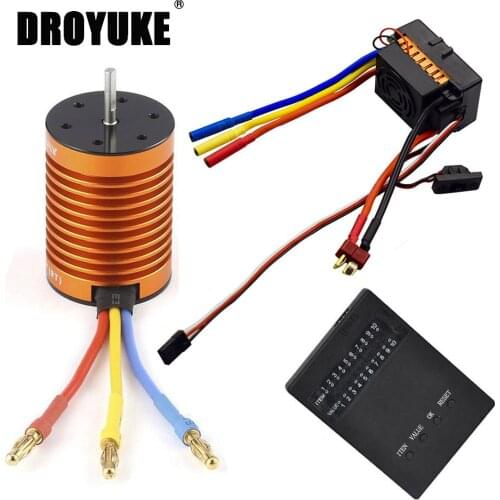 High quality waterproof 9T 4370KV 4Pole Sensorless Brushless Motor with 60A Electronic Speed Controller Combo Set for Car