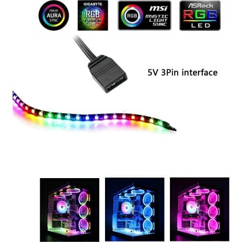WS2812b RGB LED Strip for PC ASUS AURA SYNC / MSI Mystic Light Sync / GIGABYTE RGB Fusion DC 5V 3 Pin Addressable LED Headers