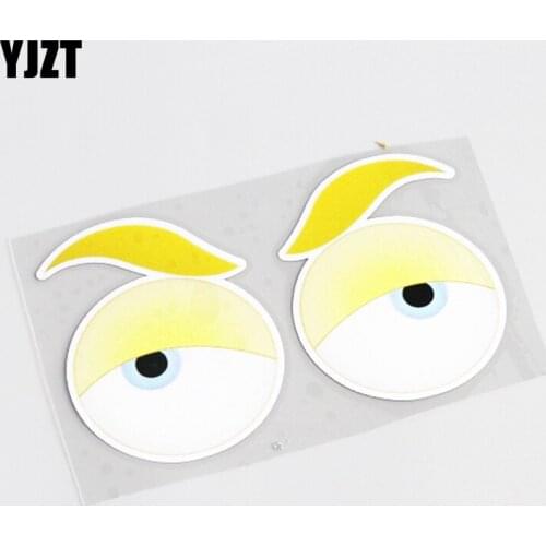 YJZT 13CM*8.2CM Cute Simulation Eye Decor Car Sticker Decals PVC Accessories 13-0454