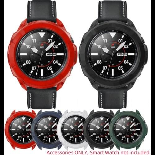 TPU Soft Edge Glass Screen Protector Case Shell Bezel Ring Frame For Samsung Galaxy Watch 3 41mm 45mm Band Protective Cover