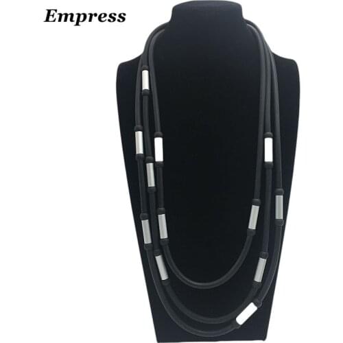 Empress DIY jewelry series women claim that handmade beaded retro soft foam aluminum tube necklace is lucky necklace XL012