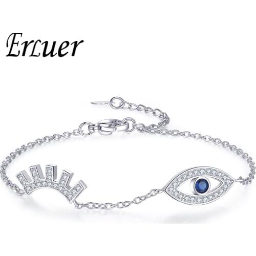ERLUER Good Luck Evil Eye Bracelets For Women Adjustable Cubic Zirconia Girls Bangles Copper Female Anniversary Jewelry Gift