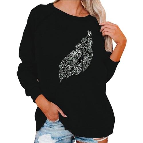 Leave Print Womens Tops And Blouses Women Casual Long Sleeve O-neck Loose And Comfortable Blouse Tops Blusas Mujer De Moda 2021