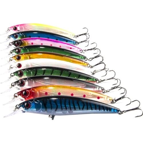 10pcs 11cm 13.5g Fishing Lure Minnow Wobbler Hard Baits Fishing Tackle For Bass Trout