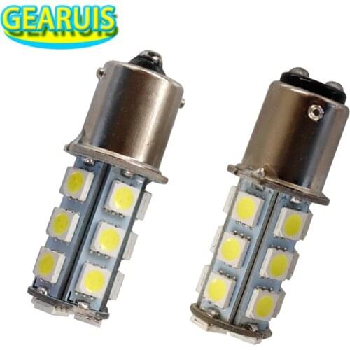 100pcs S25 1156 led BA15S P21W 1157 bay15d 18 SMD 5050 LED P21/5W Auto Car Signal Reverse Led Lights Red yellow 12V Auto LED