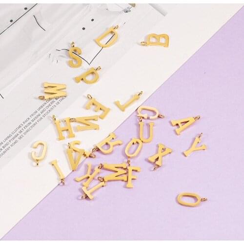 5Pcs 13*6 Letter Initials Charms Mirror Polish Stainless Steel Alphabet Charms For DIY Making Pendant Necklace Key Chain Jewelry