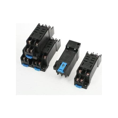 5 Pcs 35mm DIN Rail Mount DTF08A 8Pin Relay Holder Socket Base for LY2-J