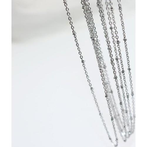 5pcs 45+5cm 316Stainless Steel Dot Chain High Quality Fadeless Jewelry Link DIY Necklace 2 Colors Nickle Free and Lead Free