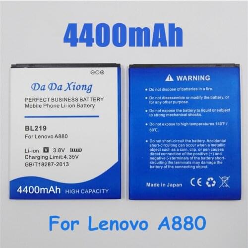 4400mAh BL219 BL-219 Cell phone Battery Replacement for Lenovo A880 S856 A889 A890e S810t A850+ A916
