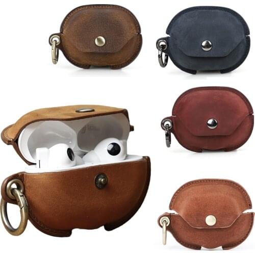Luxury Leather Earphone Case for Huawei Freebuds Pro Charging Box Vintage Case Headset Protective for Huawei Freebuds Pro Case