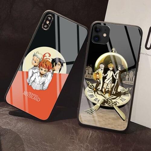 Phone Case Tempered Glass For iPhone 12 Pro Max Mini 11Pro XR XS MAX 8 X 7 6S 6 Plus SE 2020 Anime Promised Neverland Phone case