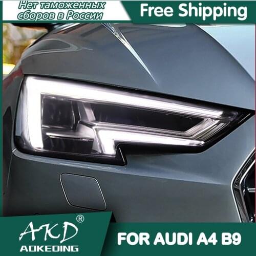 For Car AUDI A4 B9 Headlights 2017-2020 DRL Day Running Light LED Bi Xenon Bulb Fog Lights Car Accessory A4L RS4 Head Lamp