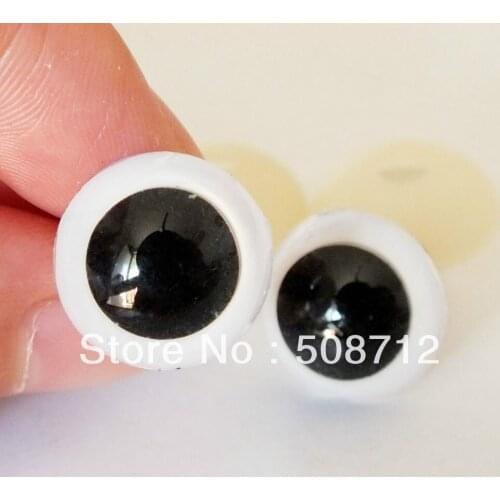 Fress ship!!!200pcs/lot 13mm White color pupil toy eyes/ safety eyes with PLASTIC lock-washers